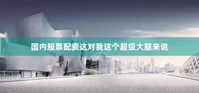 国内股票配资这对我这个超级大脑来说